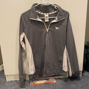 PINK Gray Quarter Zip